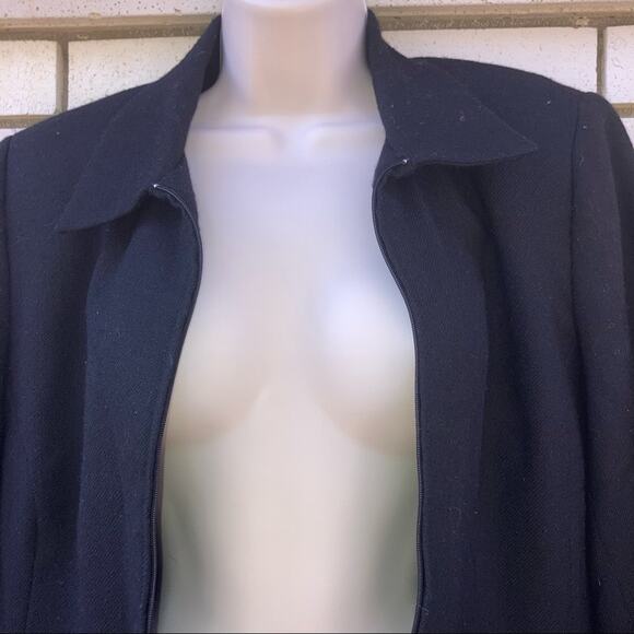 Sag Harbor 100% wool black zipper lined blazer jacket with front pocket-size 10 - Picture 5 of 12